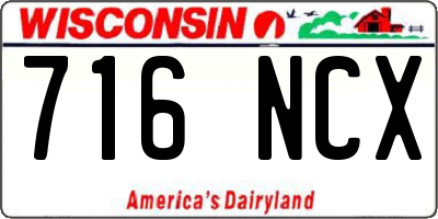 WI license plate 716NCX