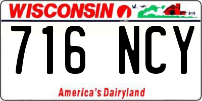 WI license plate 716NCY