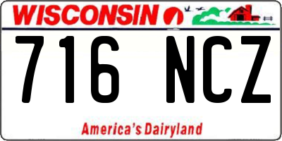 WI license plate 716NCZ