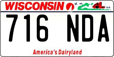 WI license plate 716NDA