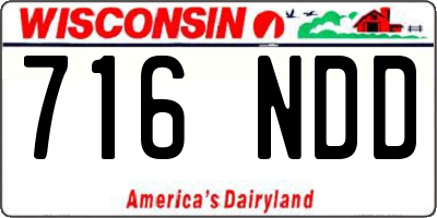 WI license plate 716NDD