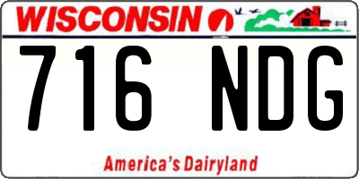 WI license plate 716NDG
