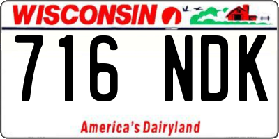 WI license plate 716NDK