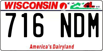 WI license plate 716NDM