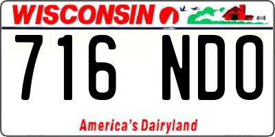 WI license plate 716NDO