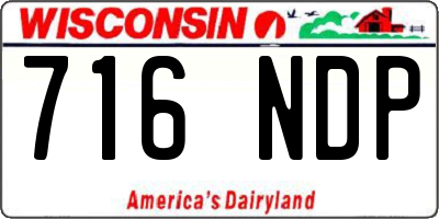 WI license plate 716NDP