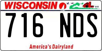 WI license plate 716NDS