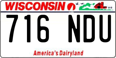 WI license plate 716NDU