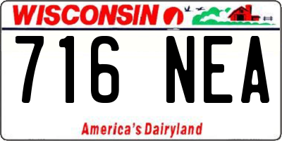 WI license plate 716NEA