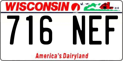 WI license plate 716NEF