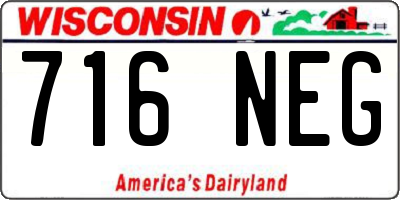 WI license plate 716NEG