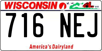 WI license plate 716NEJ