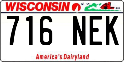 WI license plate 716NEK