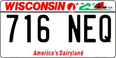 WI license plate 716NEQ