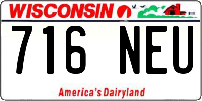 WI license plate 716NEU