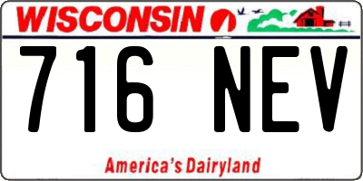 WI license plate 716NEV