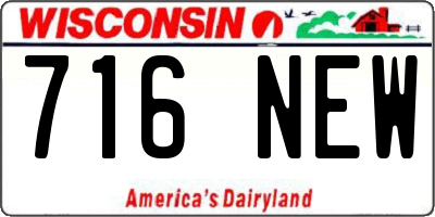 WI license plate 716NEW