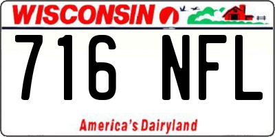WI license plate 716NFL
