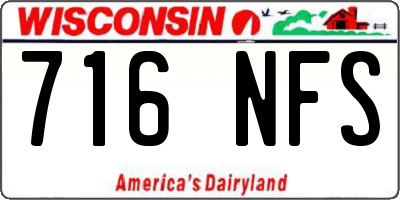 WI license plate 716NFS