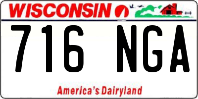 WI license plate 716NGA