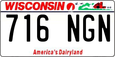 WI license plate 716NGN