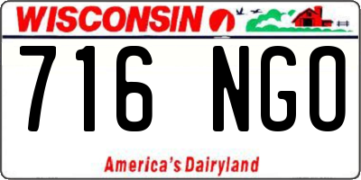 WI license plate 716NGO
