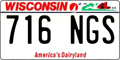 WI license plate 716NGS