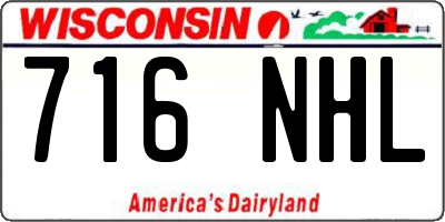 WI license plate 716NHL