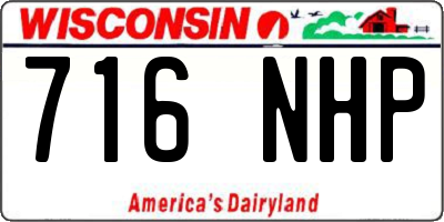 WI license plate 716NHP