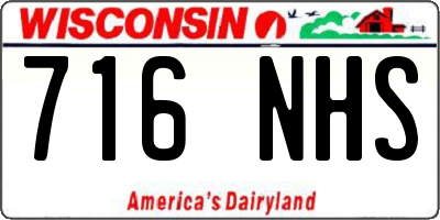 WI license plate 716NHS