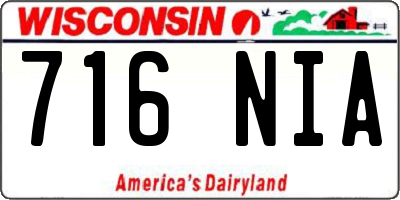 WI license plate 716NIA