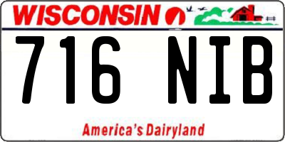 WI license plate 716NIB