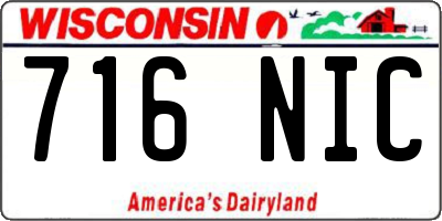 WI license plate 716NIC