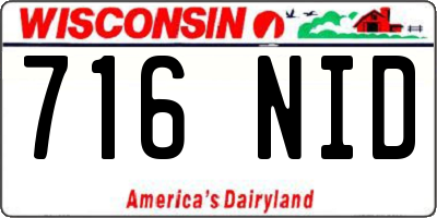 WI license plate 716NID
