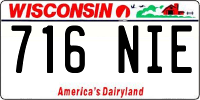 WI license plate 716NIE