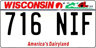 WI license plate 716NIF