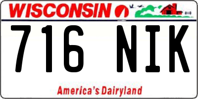 WI license plate 716NIK