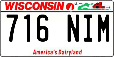 WI license plate 716NIM