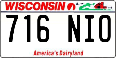 WI license plate 716NIO