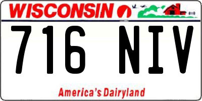 WI license plate 716NIV