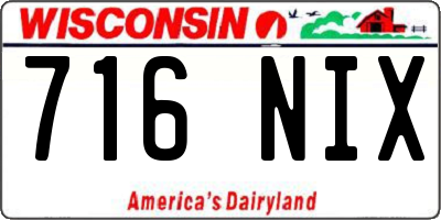 WI license plate 716NIX