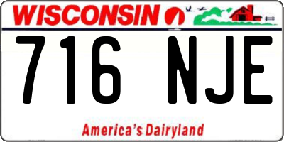 WI license plate 716NJE
