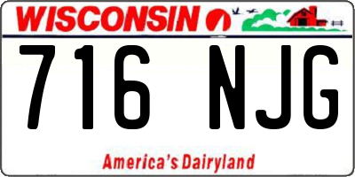 WI license plate 716NJG