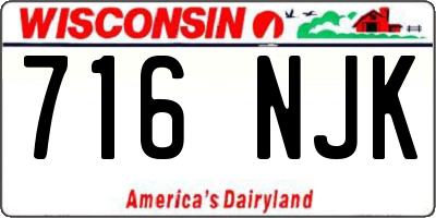 WI license plate 716NJK
