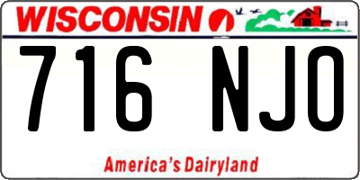 WI license plate 716NJO
