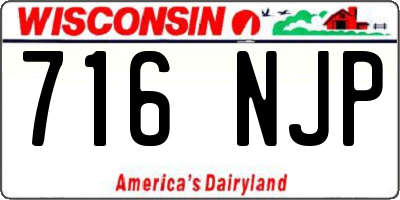 WI license plate 716NJP