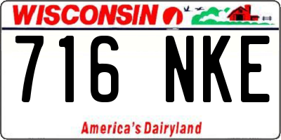 WI license plate 716NKE