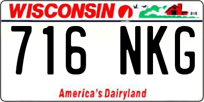 WI license plate 716NKG