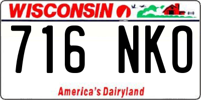 WI license plate 716NKO