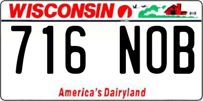 WI license plate 716NOB